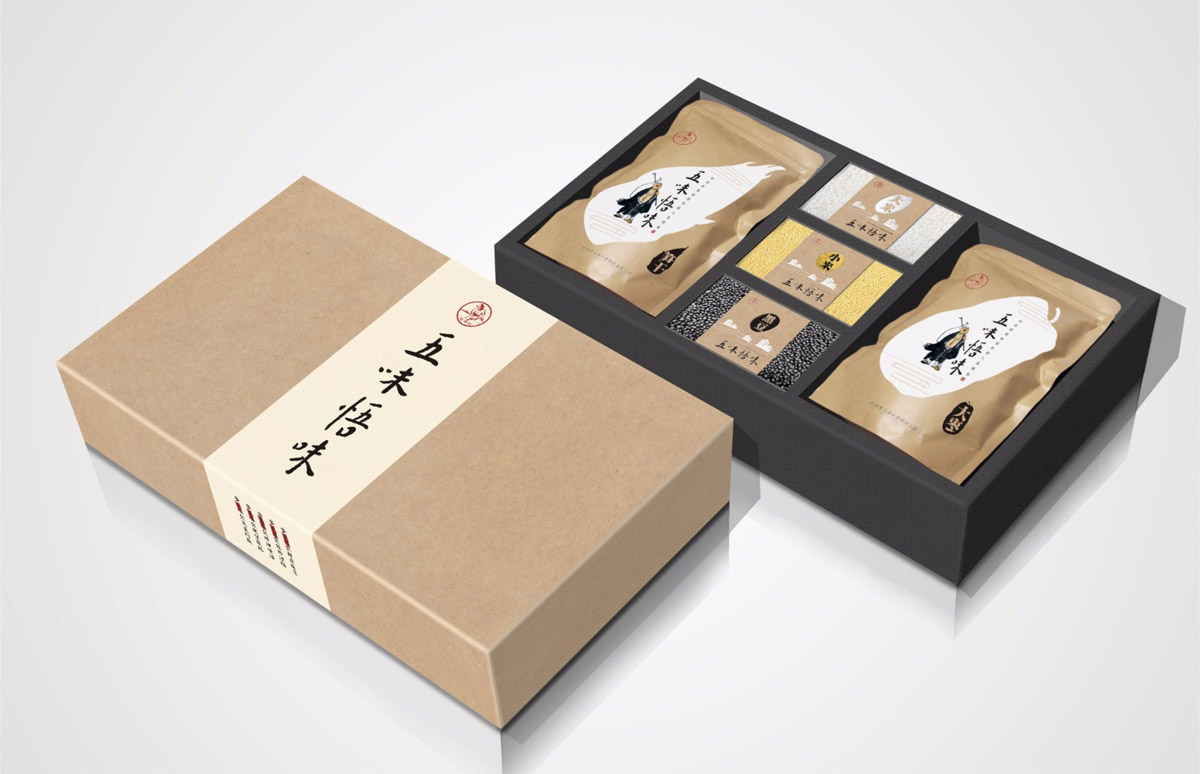 五味悟味五谷雜糧包裝設計與視覺元素提煉|大棗|大米|筍干|小米|黑豆|產(chǎn)品包裝設計