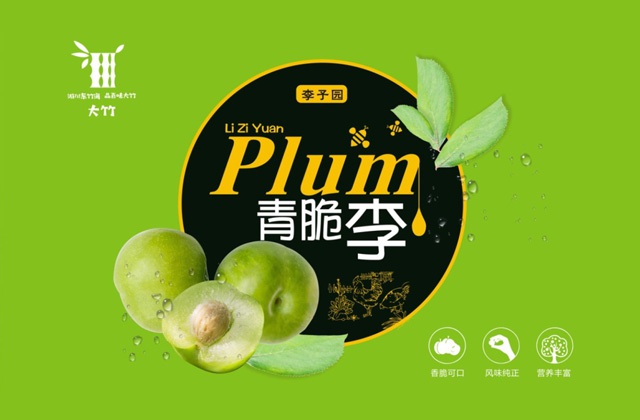 清脆李水果包裝箱設(shè)計(jì)-大竹區(qū)域公用品牌形象設(shè)計(jì)、視覺(jué)元素提煉、手繪插畫(huà)、字體設(shè)計(jì)、產(chǎn)品包裝設(shè)計(jì)、宣傳冊(cè)設(shè)計(jì)